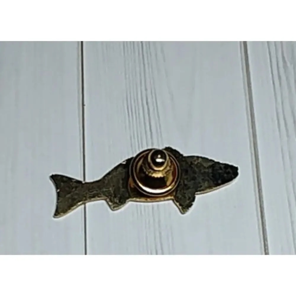 Enamel Seabass Trout Fish Pin for a Hat, Lapel, Lanyard, Jacket or Backpack